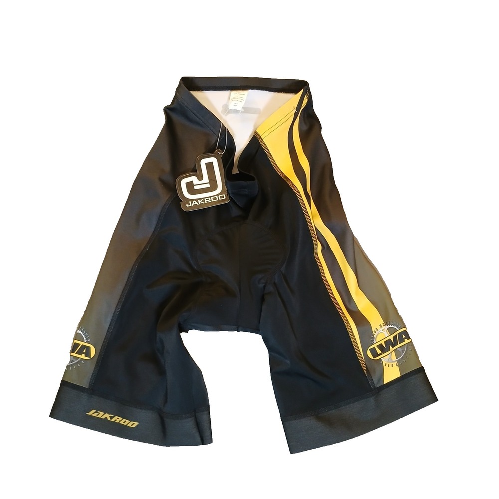 Jakroo Padded Cycling Shorts 8" Black Yellow Women's Size L